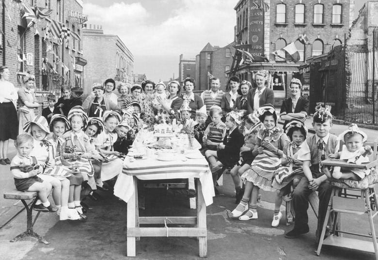 The people celebrate the Coronation in 1953