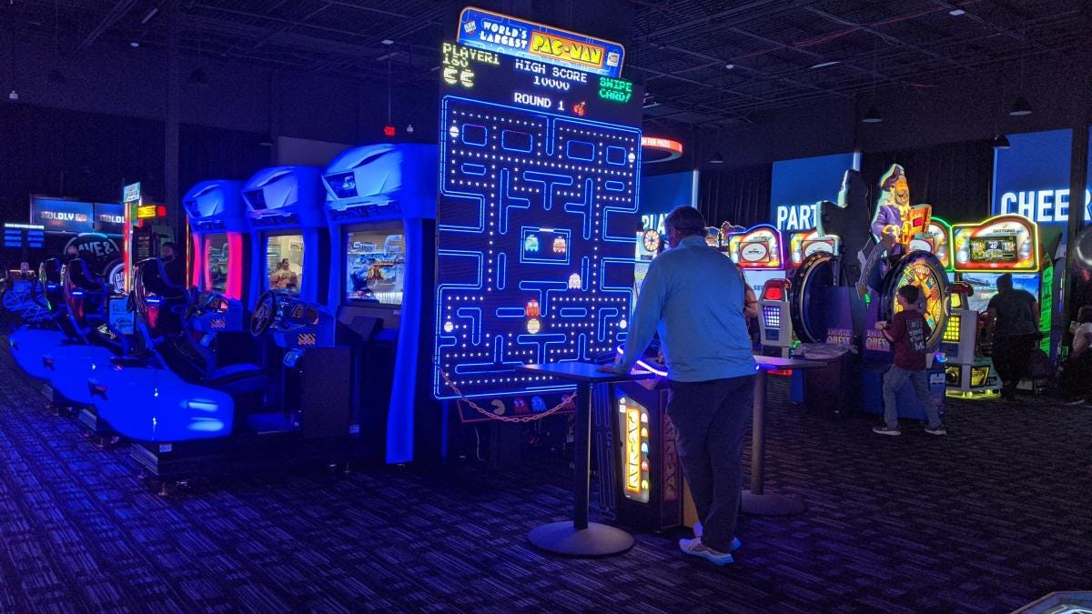 Dave & Buster's. No, OG arcades didn't look like this. Dave & Buster's. No, OG arcades didn't look like this.