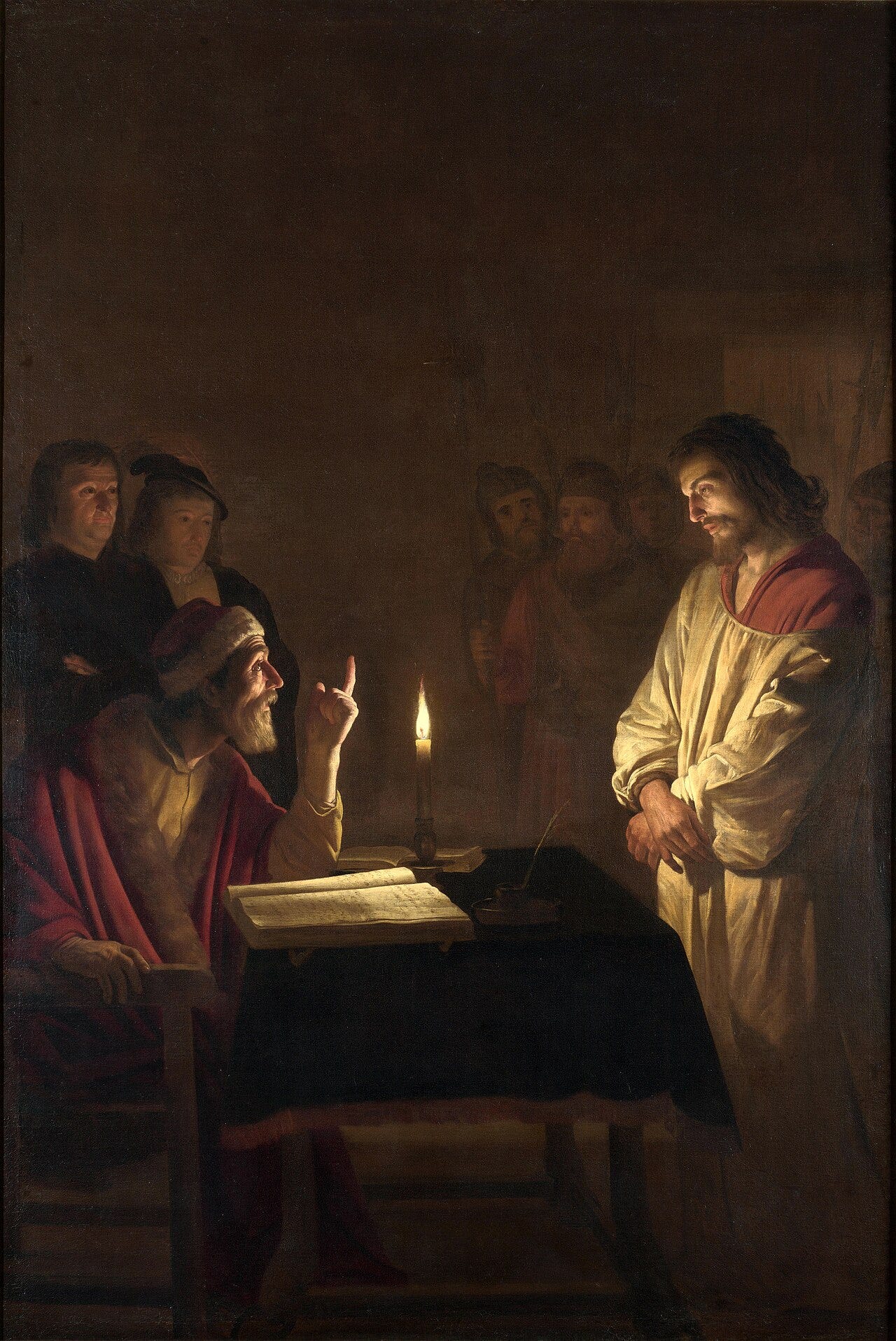 Christ before the priest with one candle between them Christ before the priest with one candle between them