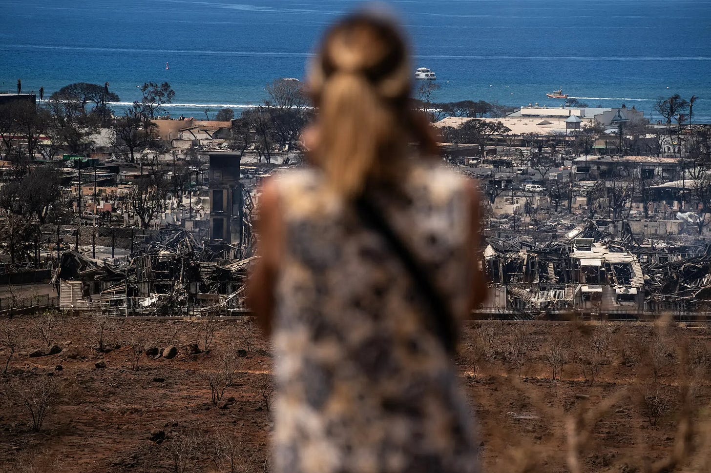 The Lahaina fire damaged more than 2,200 structures and burned 2,170 acres, according to the Pacific Disaster Center. A vast majority of the buildings were residential. Photo: Go Nakamura for The New York Times. The Lahaina fire damaged more than 2,200 structures and burned 2,170 acres, according to the Pacific Disaster Center. A vast majority of the buildings were residential. Photo: Go Nakamura for The New York Times.