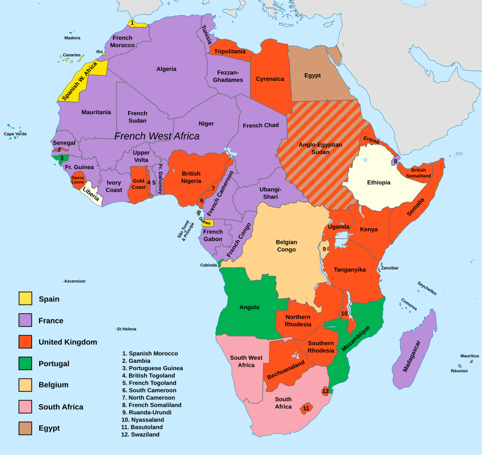 File:Map of Colonial Africa in 1947.svg