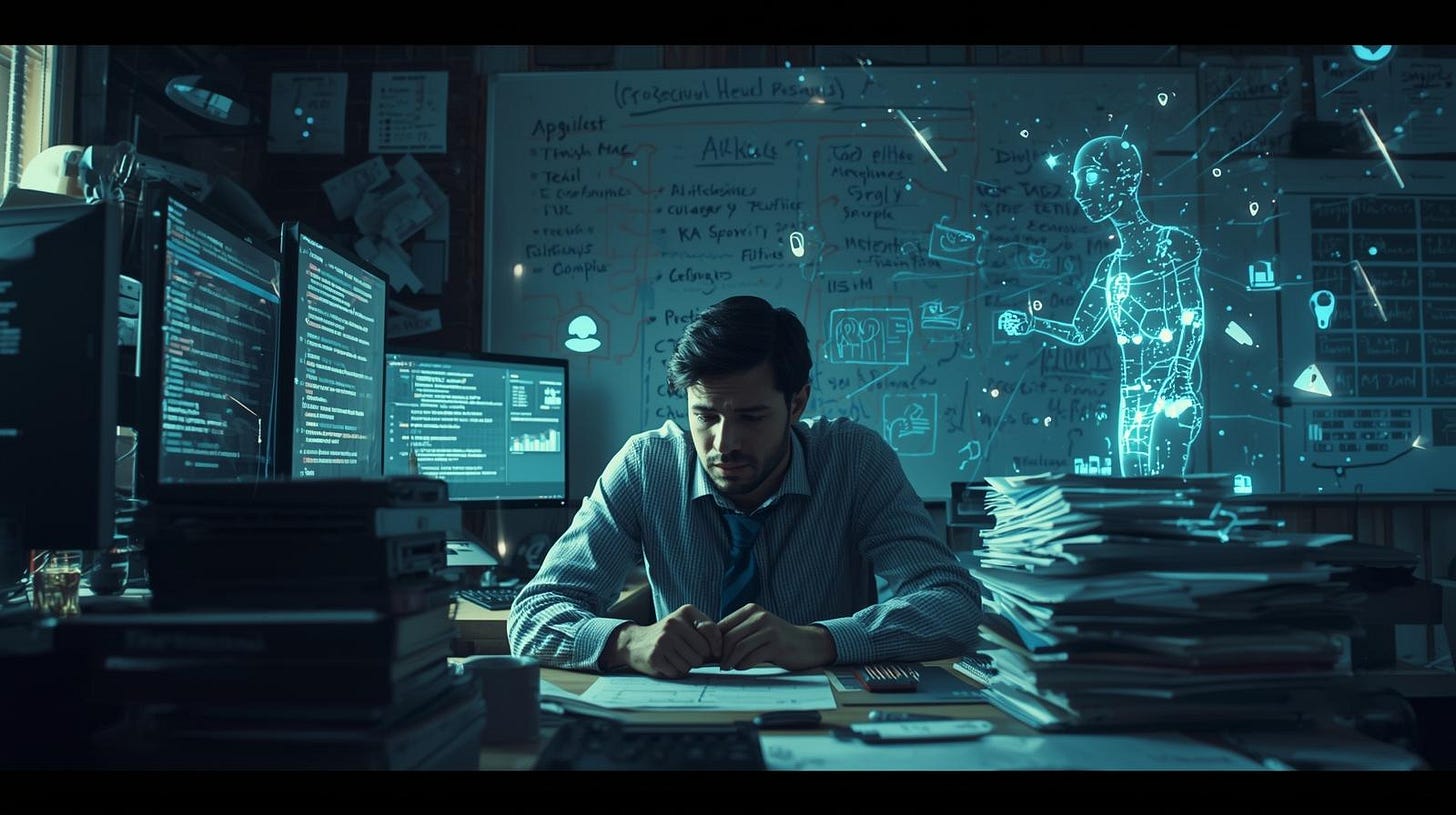 Recruiter checking notes with AI help