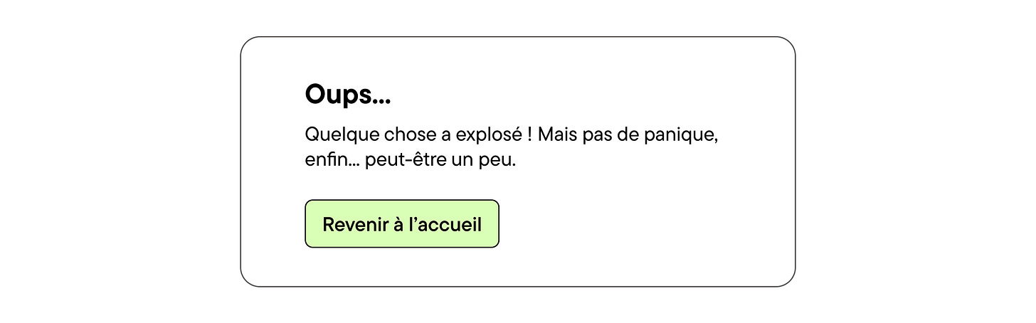 Oups. Quelque chose a explosé ! Mais pas de panique, enfin... peut-être un peu. Revenir à l'accueil