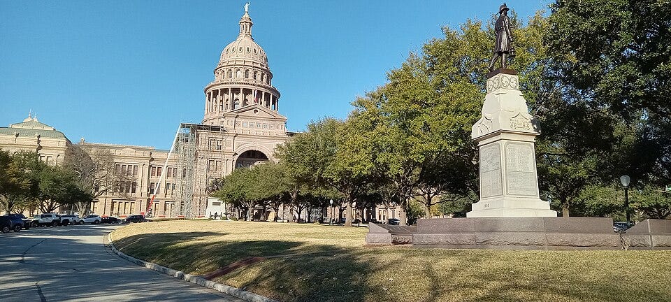 File:Texas State Capitol and Volunteer Firemen Monument in January 2023.jpg File:Texas State Capitol and Volunteer Firemen Monument in January 2023.jpg