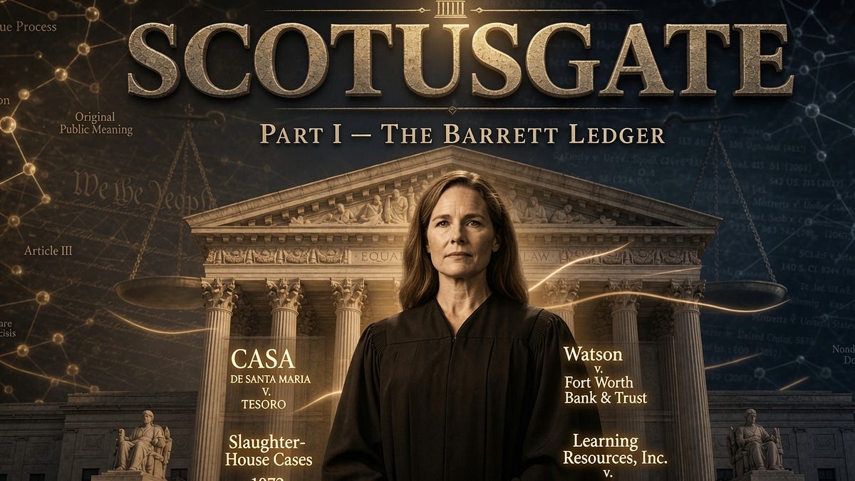 SCOTUSGATE | PART I &mdash; THE BARRETT LEDGER