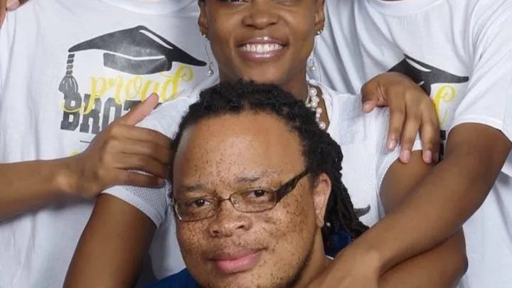 Marlon Anderson with wife and two sons