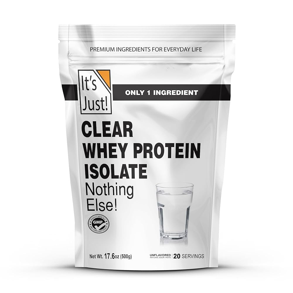 Amazon.com: It's Just! - Clear Whey Isolate, WPI-90, Zero Carbs, Protein  Powder, 20 Servings, Unflavored/Naturally Sour Taste, 17.6oz (500g) :  Health & Household