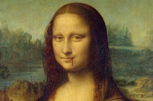 Mona Lisa as a vampire. 