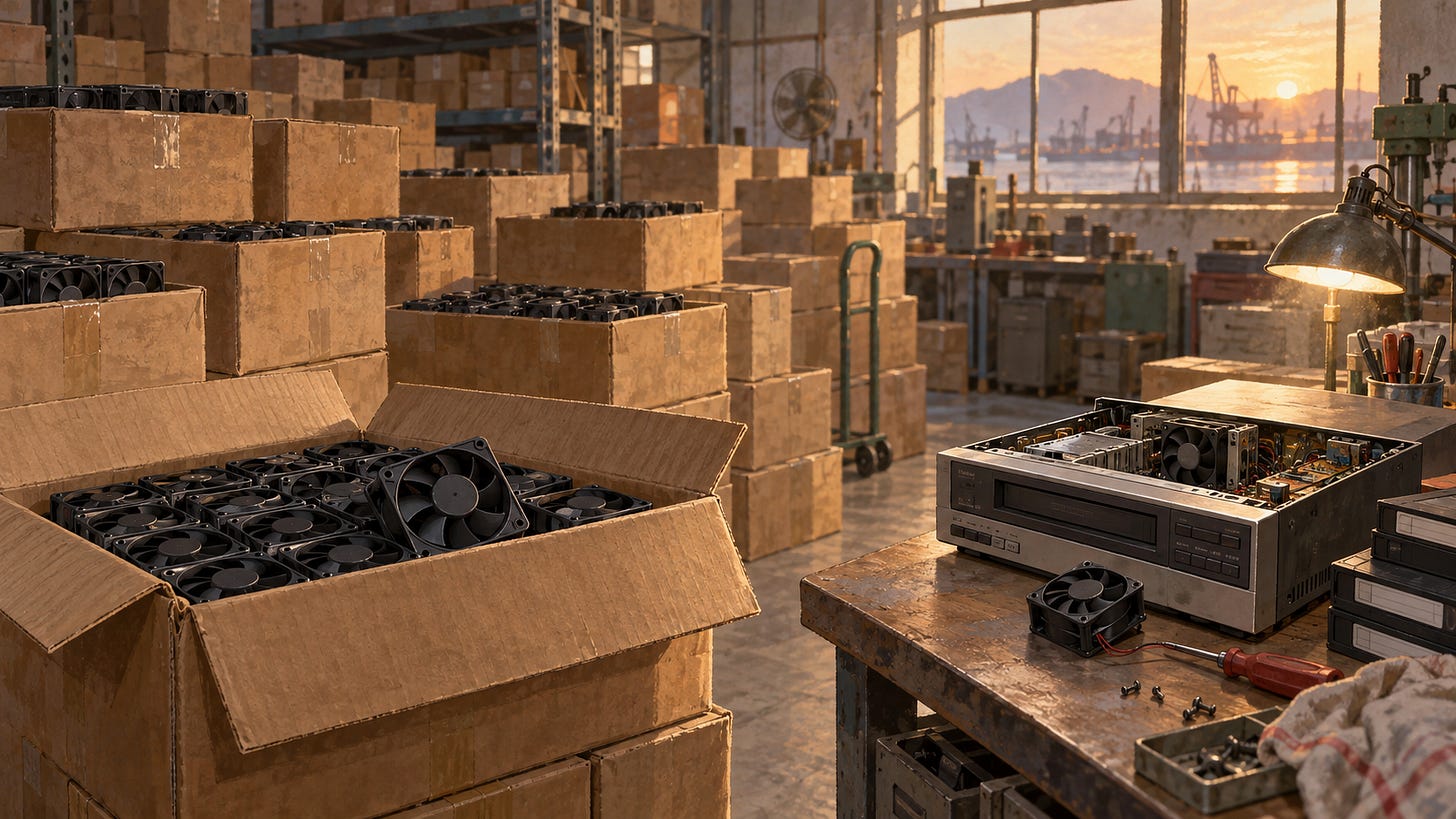 十萬台風扇留在倉庫,錄放影機成為另一個可能用途 十萬台風扇留在倉庫,錄放影機成為另一個可能用途