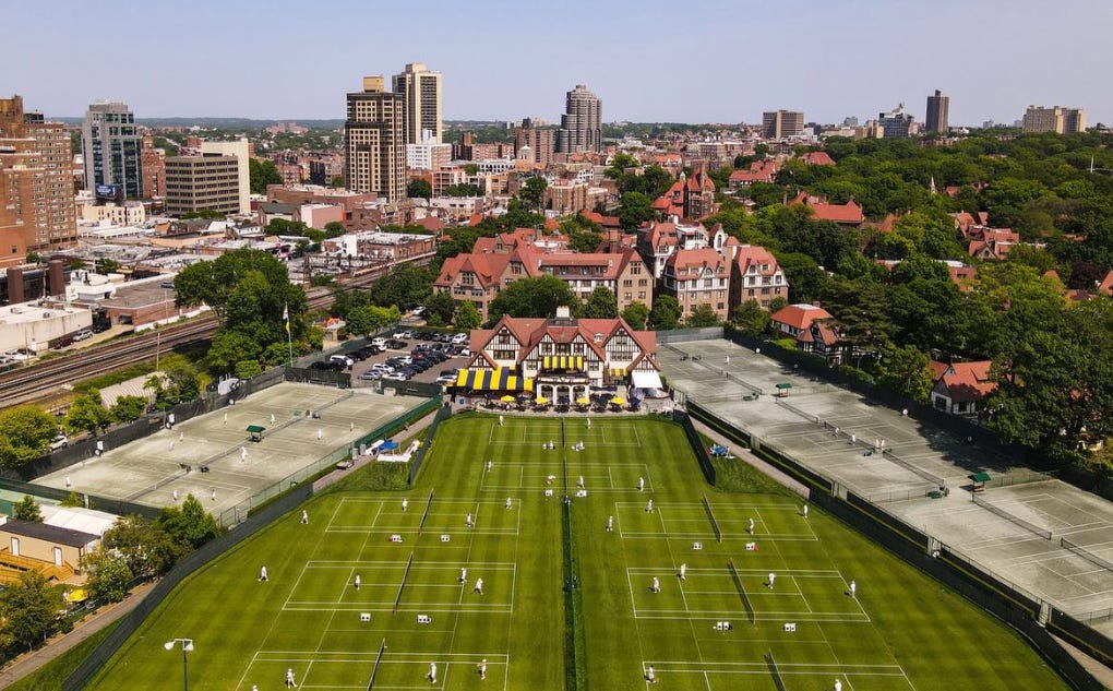 Aerial view of West Side Tennis Club in Forest Hills Aerial view of West Side Tennis Club in Forest Hills