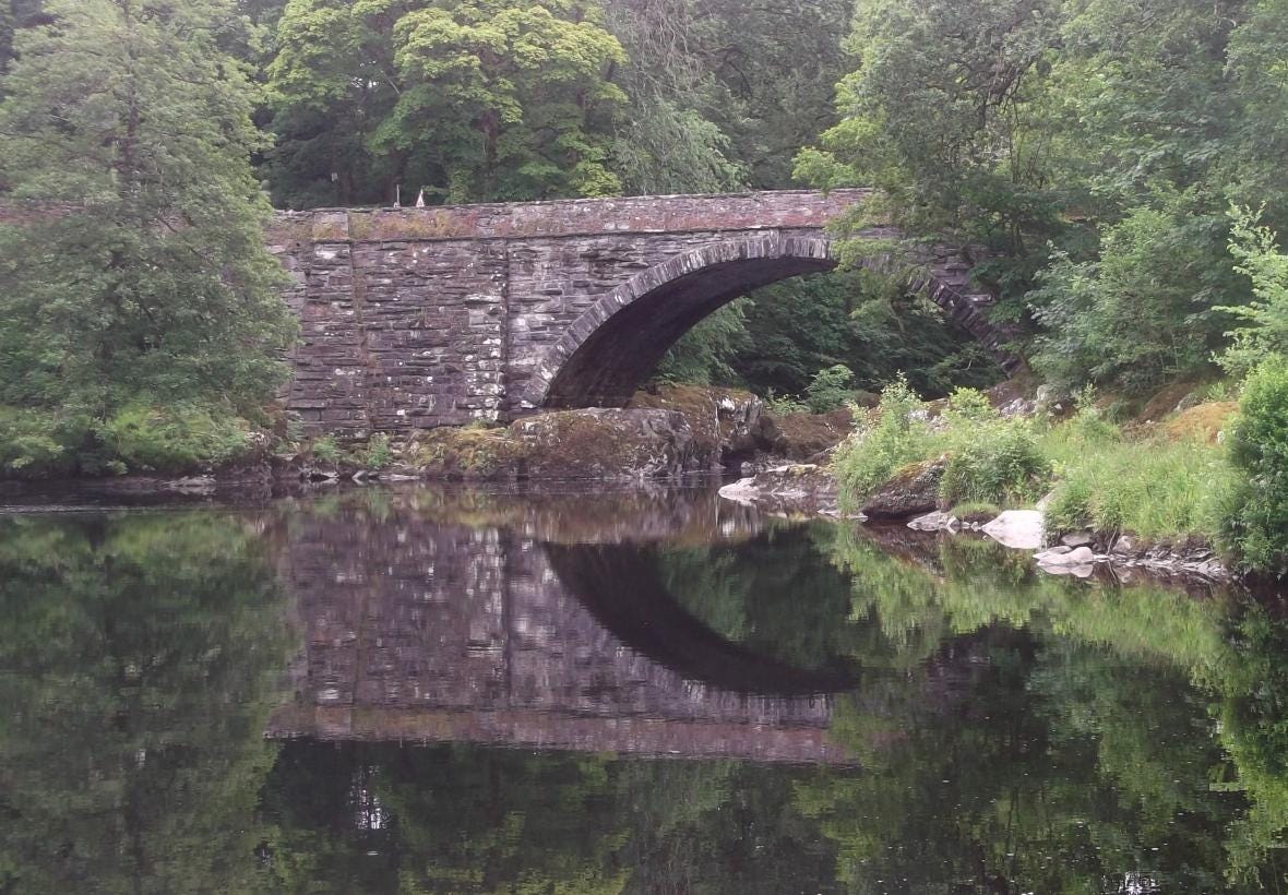 Photo of a bridge known as Pont yr Afanc. Photo of a bridge known as Pont yr Afanc.