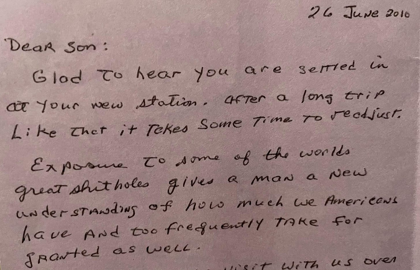 A letter written on a piece of paper

Description automatically generated