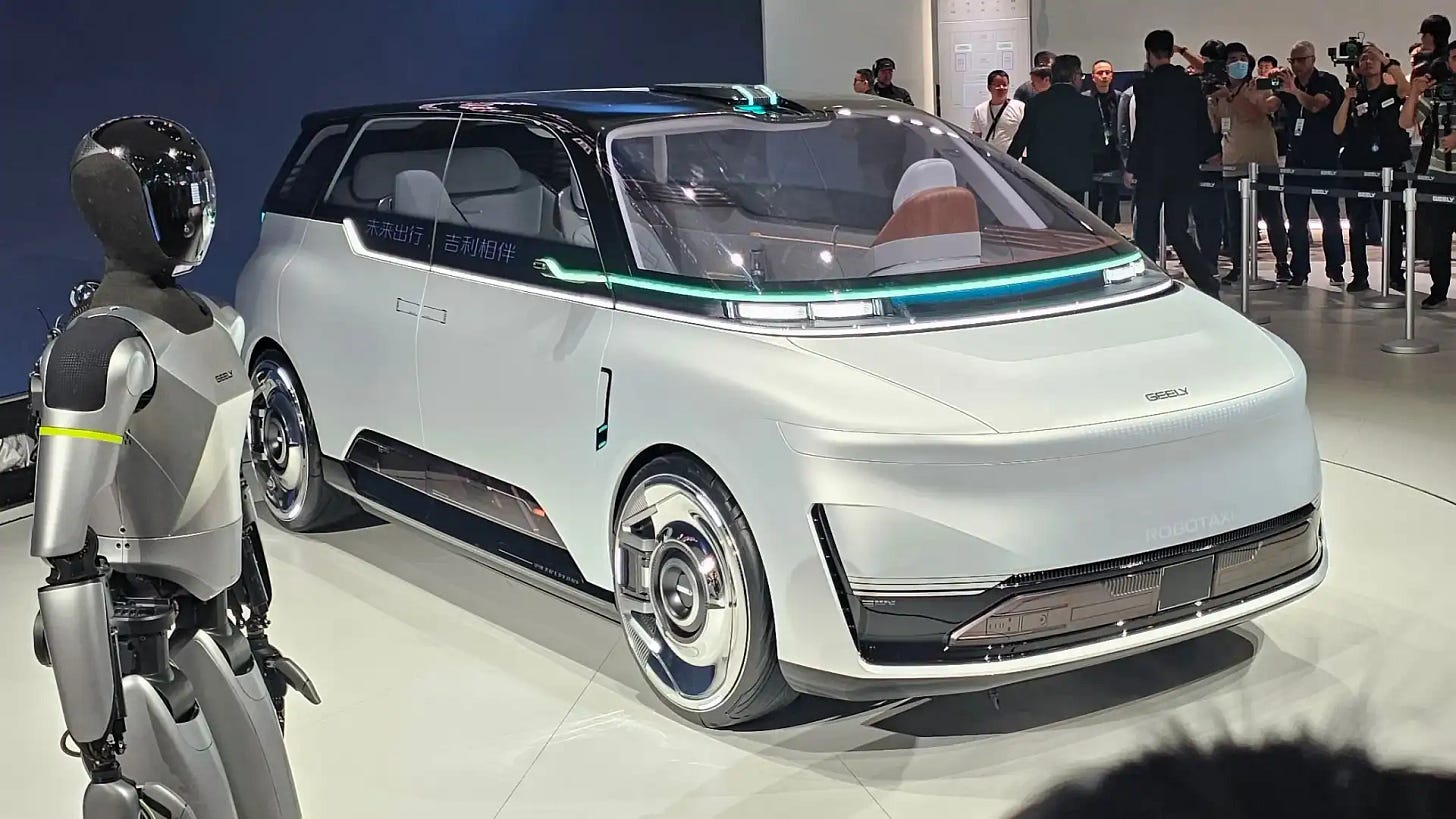 Geely reveals EVA Cab autonomous robotaxi to rival Tesla, launching 2027