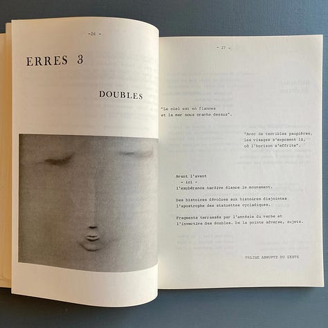 «erres» – scènes/textes/réseaux, No. 2, Winter 1976-1977 [Saint-Martin Bookshop, Bruxelles-Brussel]