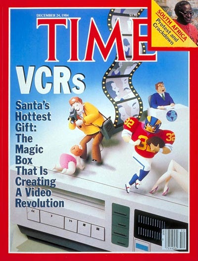 TIME Magazine Cover: Video Cassette Recorders - Dec. 24, 1984 - VCRs