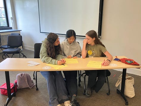 Pictures of the Cosecant math class at work!