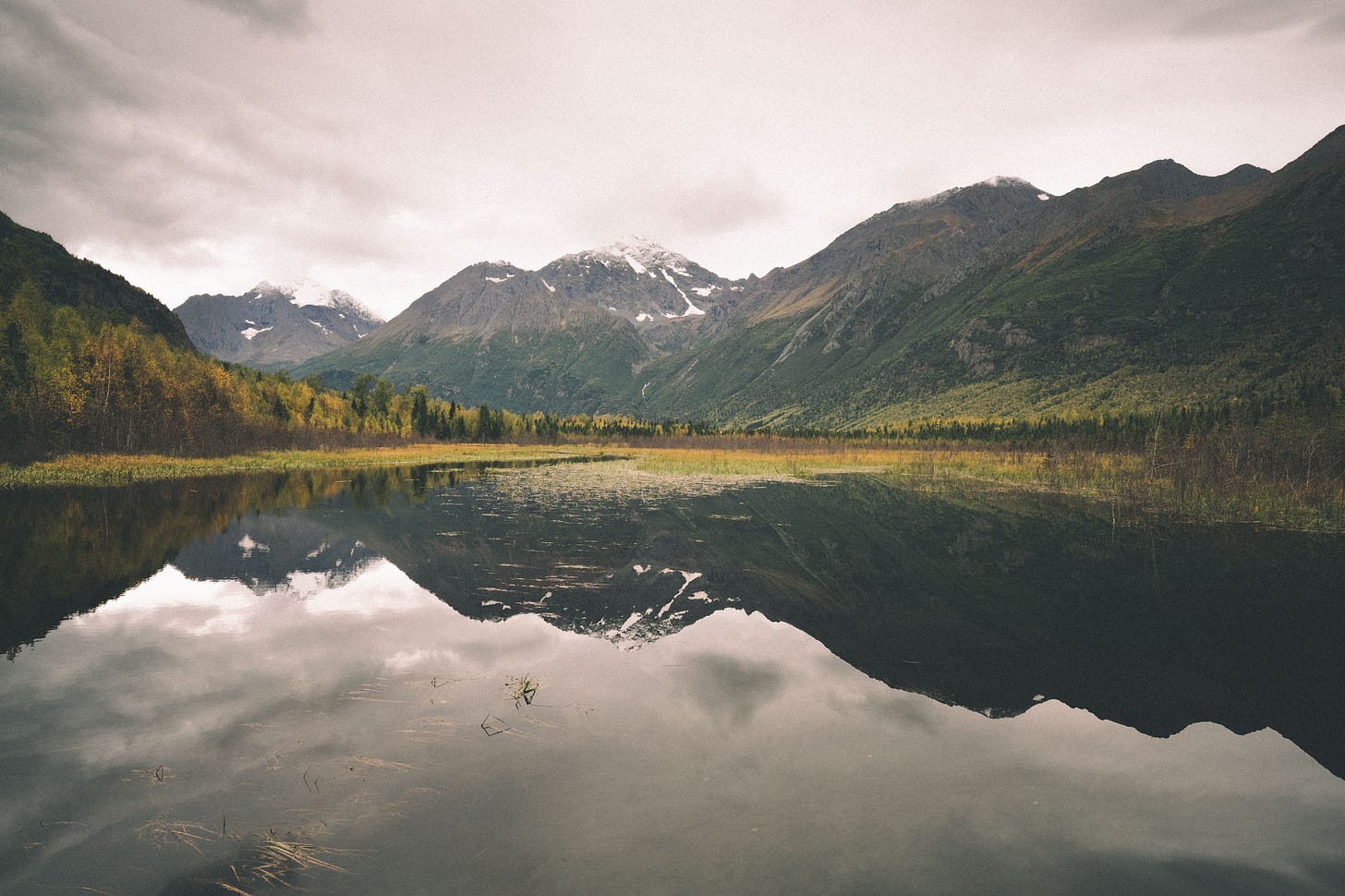 The Chugach Mountains in Eagle River Valley, Alaska.