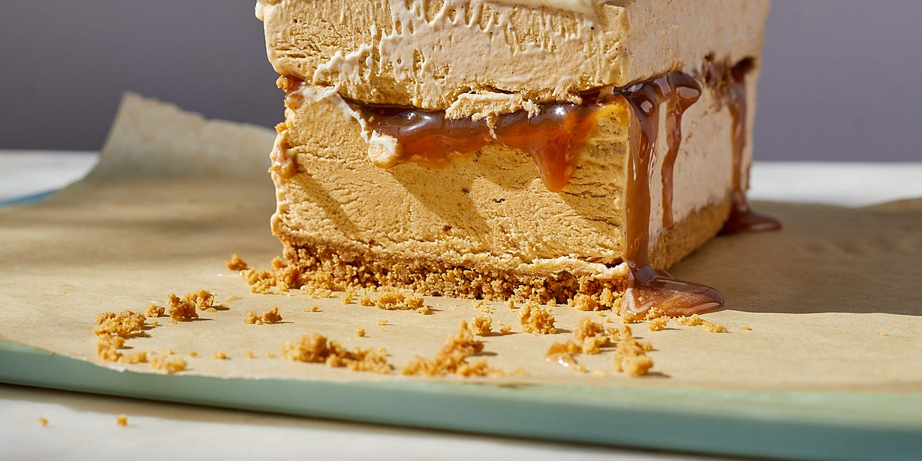 Pumpkin Caramel Ice Cream Cake 