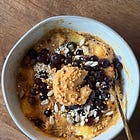Single-serve blueberry protein pancake 