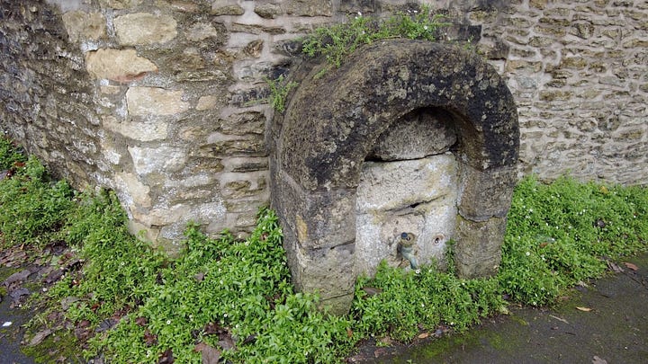 The village water pumps in Beckington, Somerset. Mains water was not installed until 1939 in Beckington