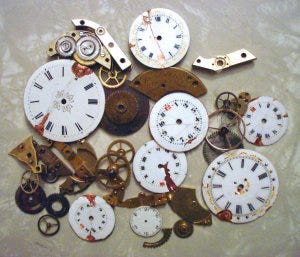 Victorian watch faces. Covent Garden Antiques Market. London, England. Victorian watch faces. Covent Garden Antiques Market. London, England.