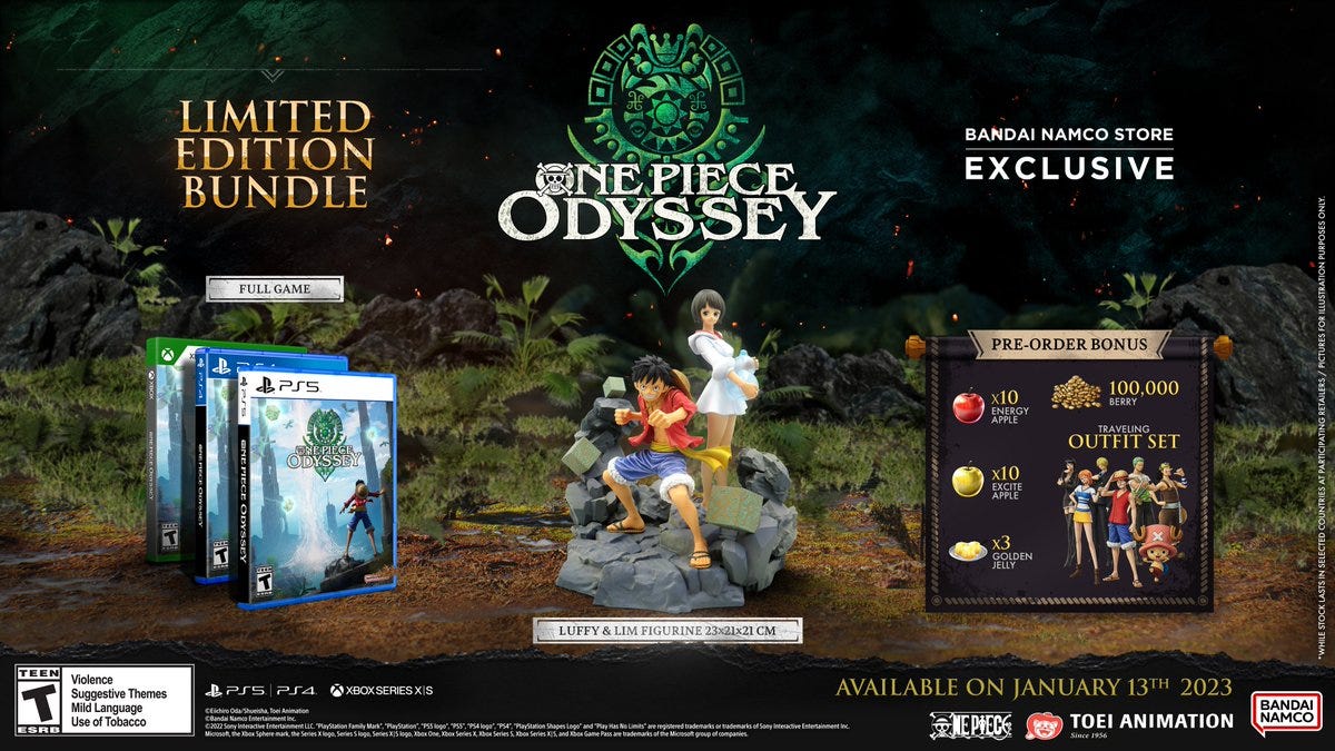 Bandai Namco US on X: "The ONE PIECE ODYSSEY Limited Edition features the  Standard edition of the game, as well as a statue of everyone's favorite  pirate, Luffy, and the mysterious girl,