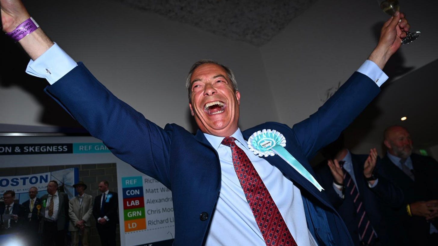 Eighth time lucky: Nigel Farage rides Reform UK wave to enter Parliament as  MP for Clacton | ITV News Anglia