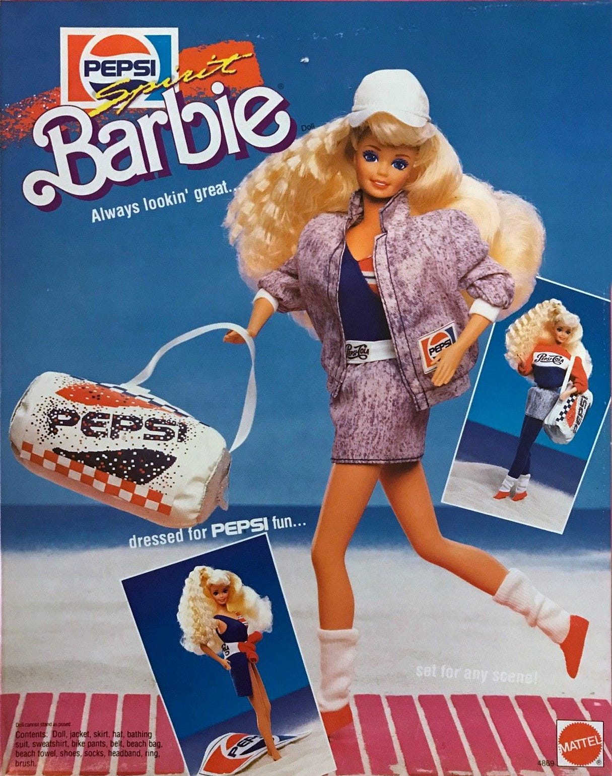 1989年バービーBarbieヴィンテージ  ペプシ　コーラ　コラボ Dressed for PEPSI Fun! - by KC Hysmith - penknife