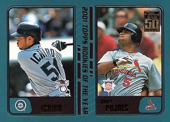 ⚾ 2001 Topps Traded Ichiro Suzuki / Albert Pujols #T99 Rookie