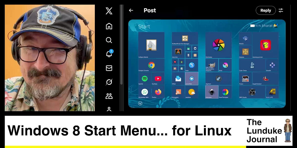 Windows 8 Start Menu... for Linux - by Bryan Lunduke