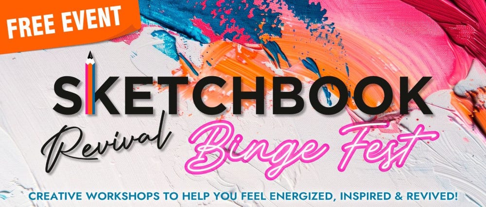 Sketchbook revival Binge Fest free event with creative workshops 2025