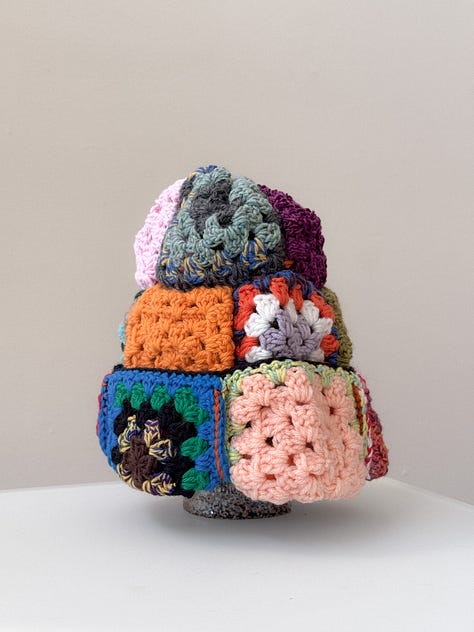 Multi color granny crochet patchwork beanie