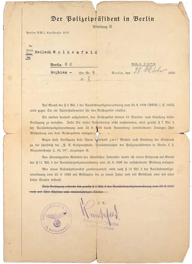 Official letter of the Police President of Berlin