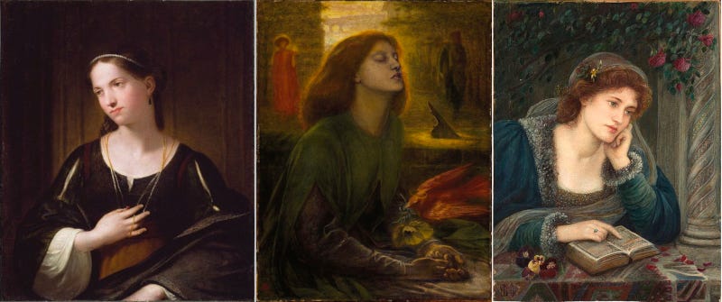 Three 19th century paintings of Beatrice Three 19th century paintings of Beatrice
