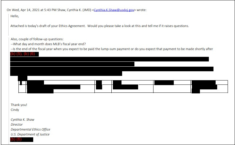 Internal DOJ Email Related to Kenneth Polite
