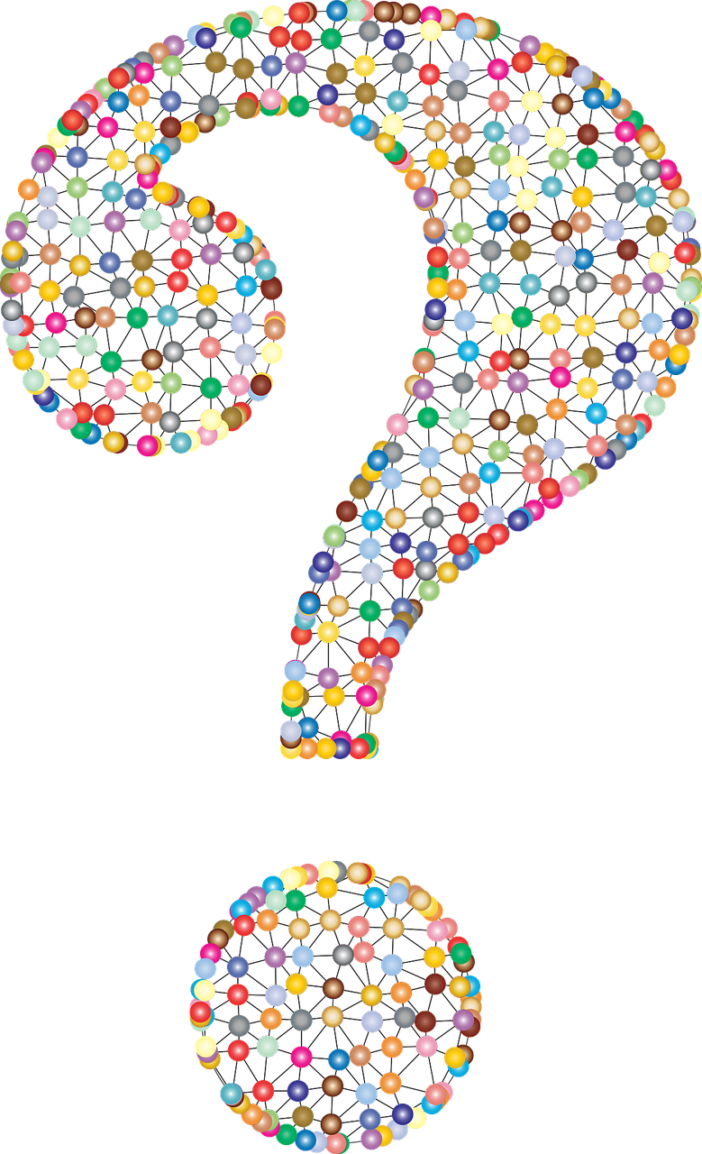 question mark made of a series of network nodes