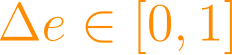 \Delta e \in [0, 1]