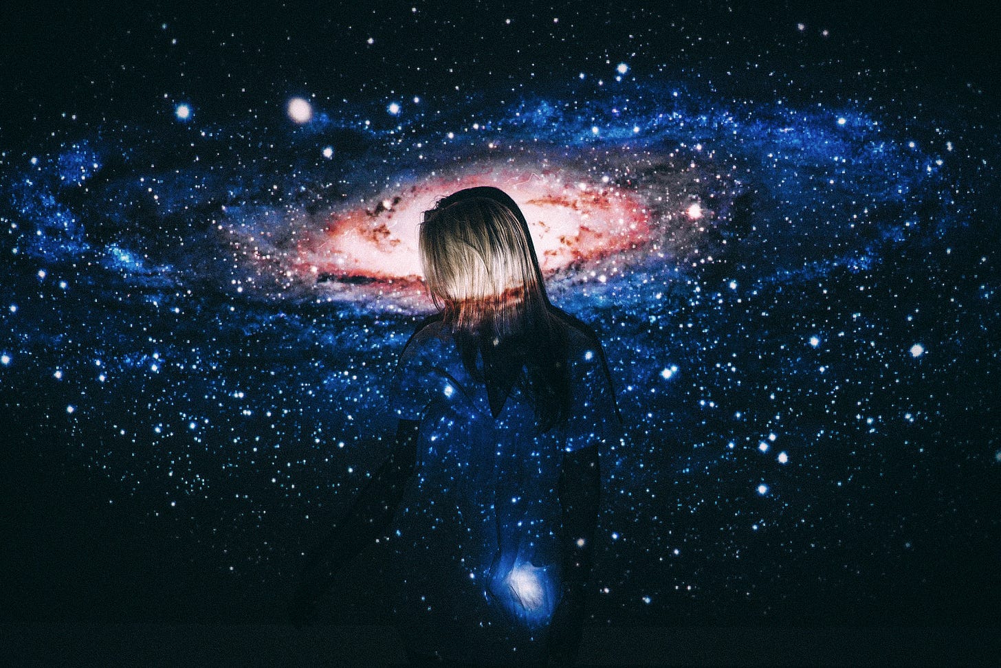a head inside a nebula