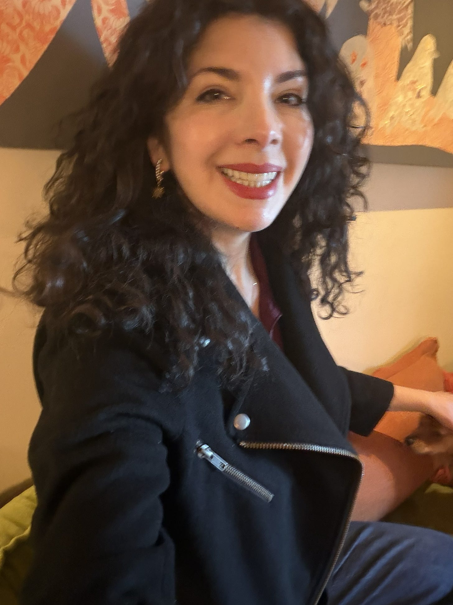 Ronit wearing Rebecca Minkoff wool biker jacket Ronit wearing Rebecca Minkoff wool biker jacket