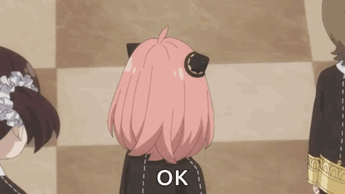 a cartoon girl with pink hair is covering her face with her hand and saying `` ok '' . a cartoon girl with pink hair is covering her face with her hand and saying `` ok '' .