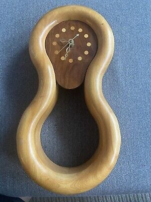 RARE DANISH MODERN ORIGINAL MID CENTURY MCM TEAK  VINTAGE WALL CLOCK DENMARK - Picture 1 of 12