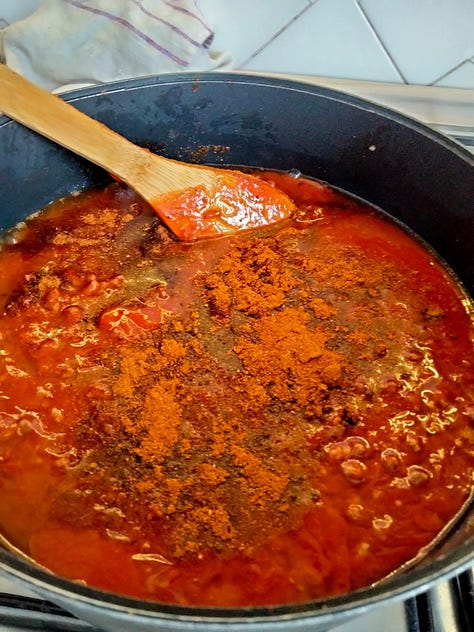Preparazione chili di carne
