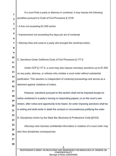 Filed by Mr. Nolan's Attorney Liz Camaur