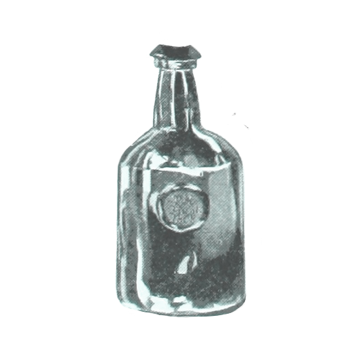 an illustration of a blue glass bottle an illustration of a blue glass bottle