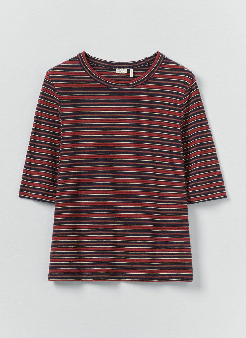 Cleo Stripe Cotton Tee | Provencal Blue/Multi | TOAST