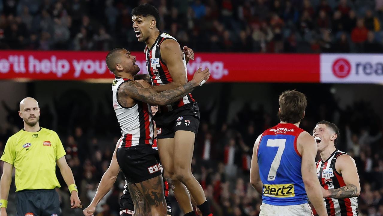 AFL 2025: Ending to St Kilda's win over Melbourne, last two minutes, First Crack analysis, biggest ever three-quarter time comeback, Nasiah Wanganeen- Milera goal after the siren, 6-6-6 infringement, video, latest news AFL 2025: Ending to St Kilda's win over Melbourne, last two minutes, First Crack analysis, biggest ever three-quarter time comeback, Nasiah Wanganeen- Milera goal after the siren, 6-6-6 infringement, video, latest news