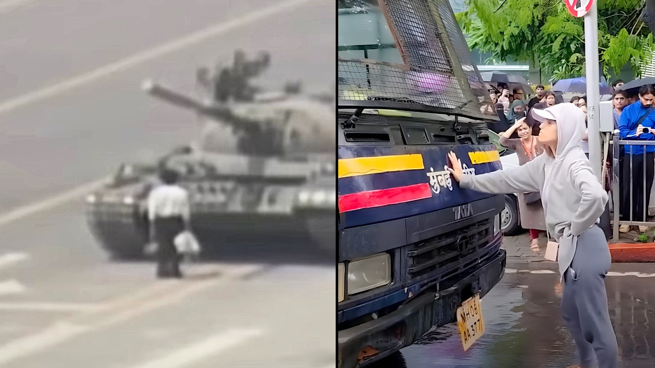 Tank Man and 'Van Woman' Rhiya Ahir Tank Man and 'Van Woman' Rhiya Ahir
