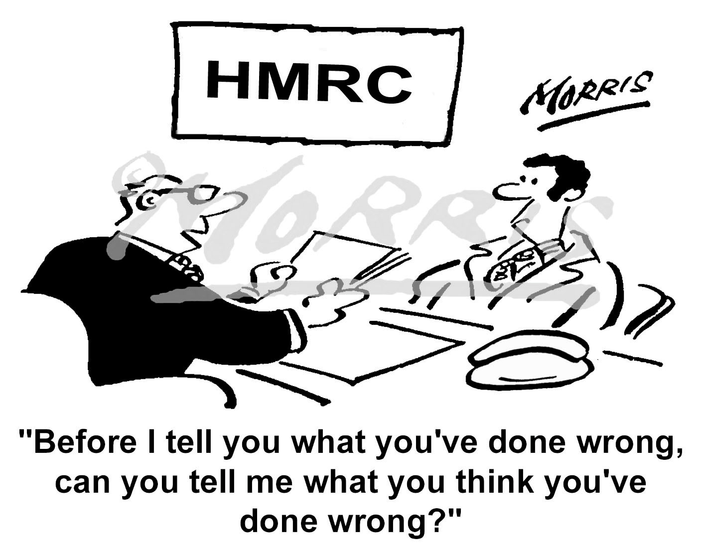 HMRC tax cartoon Ref: 0827bw