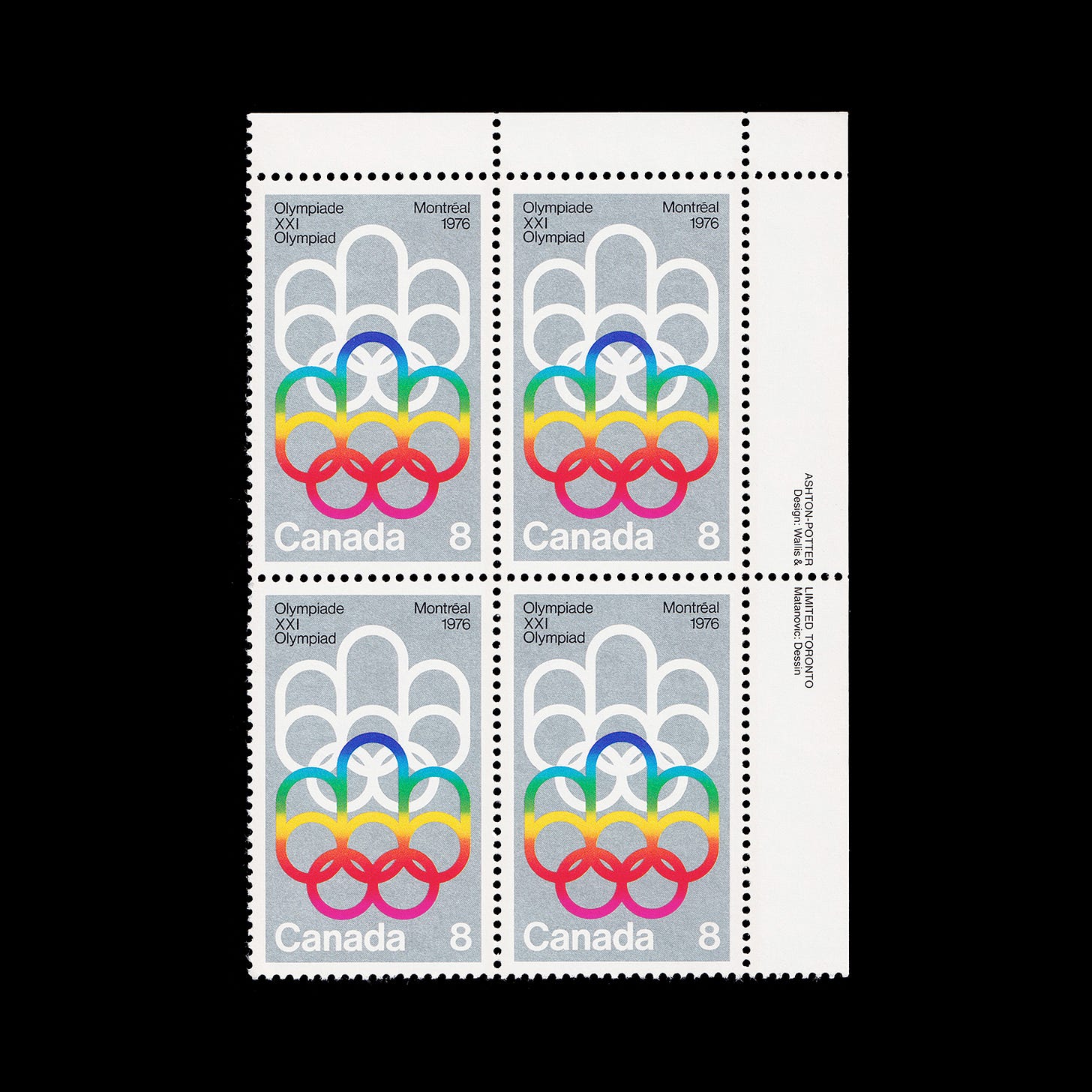 Stamp, Montreal 76, Alois Matanovic, supplied by Filatelia Grafica