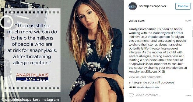 sarah jessica parker spokesperson for mylan cuts ties sarah jessica parker spokesperson for mylan cuts ties